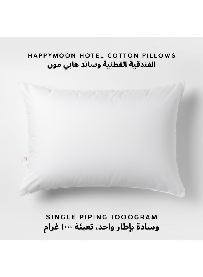 HAPPYMOON 1-Piece Hotel Single pipping Pillow King Size 50x75 cm (1000 gm) – Soft Anti-Allergy Bed Pillow with Brushed Microfiber Cover, Fluffy & Supportive White Sleeping Pillow for Ultimate Comfort - Image 5