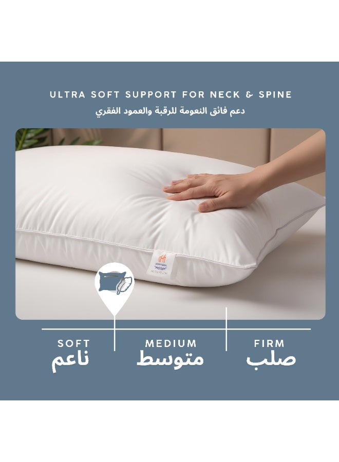 HAPPYMOON 1-Piece Hotel Single pipping Pillow King Size 50x75 cm (1000 gm) – Soft Anti-Allergy Bed Pillow with Brushed Microfiber Cover, Fluffy & Supportive White Sleeping Pillow for Ultimate Comfort - Image 3