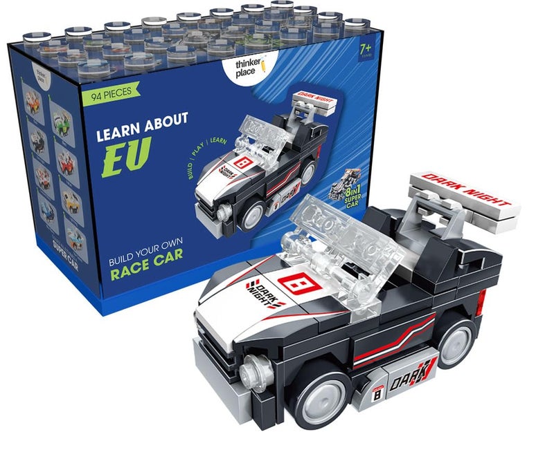 ThinkerPlace 8 in 1 Speed Racing Cars - Black | Speed Racing Cars | STEM Learning: Learn About EV | Educational Toy for Kids 7+ - Image 1