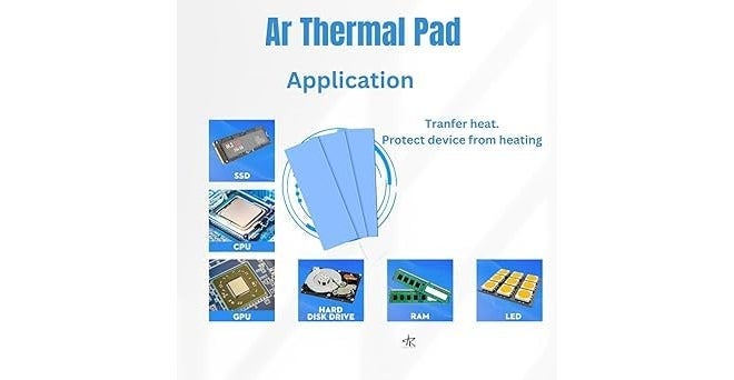 TRUEBOND Graphics Silicone Thermal Pad Heat-Sink (12mmx12mm) Thickness-1.5mm 6.0 W/(m⋅K) Thermal Conductivity, Soft Safe Simple to Apply for SSD CPU GPU LED IC Chipset Cooling - Blue (6) - Image 2