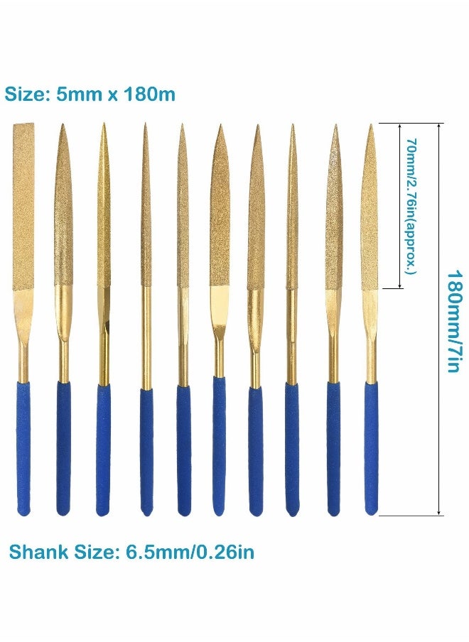 Generic - Titanium Coated File Set, Multipurpose Diamond Needle Files Tool 10pcs - Image 1