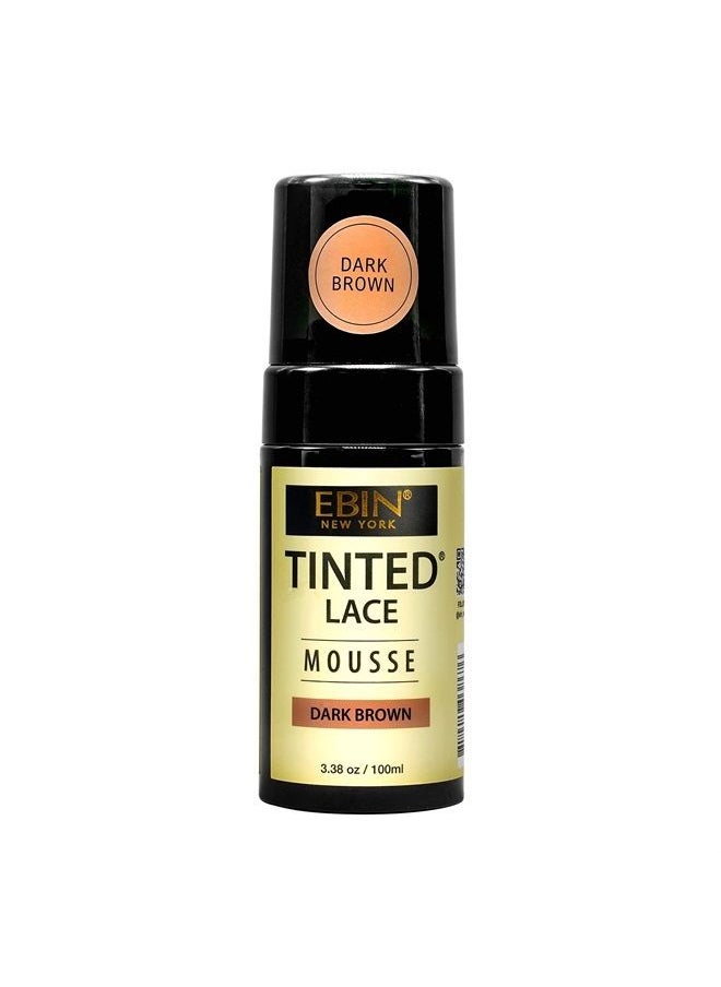 EBIN NEW YORK TINTED LACE MOUSSE - Dark Brown, 3.38oz/ 100ml | Lightweight Foam with Highly Pigmented, Perfect Matching with Flawless Finish  - Image 1