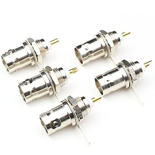 ANHAN BNC Female Panel Mount Connectors with Nut BNC Female Bulkhead Adapters RF Coaxial Adapter 5Pack - Image 1