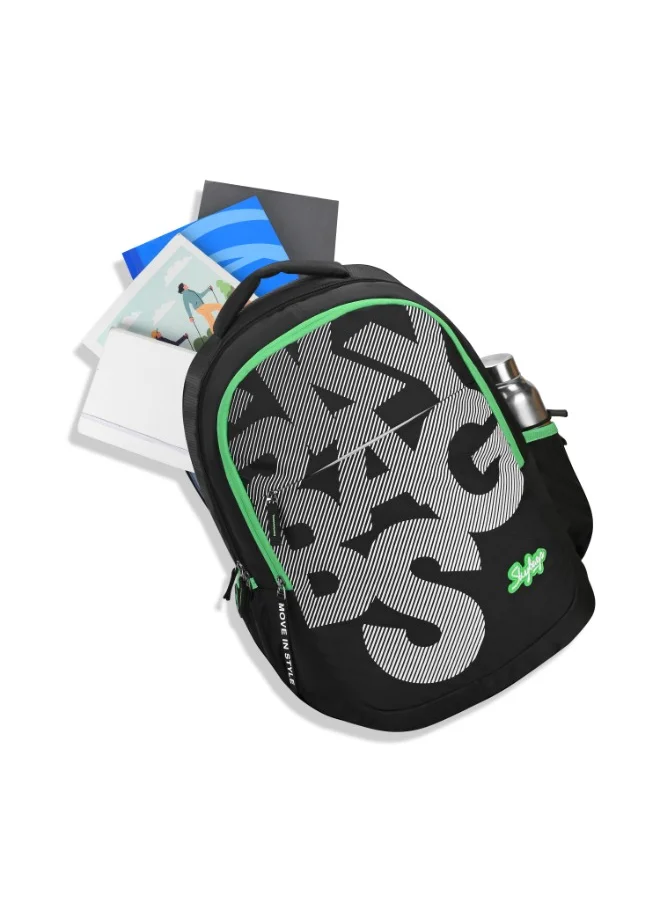 سكاي باجز SKYBAGS KLAN PLUS 01 Unisex Black School Backpack - SK BPKPLS1BLK