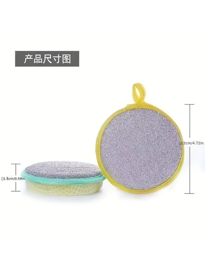 Pink Round Scouring Sponge Pad 1pc Refill For Dish Brushes - Image 2
