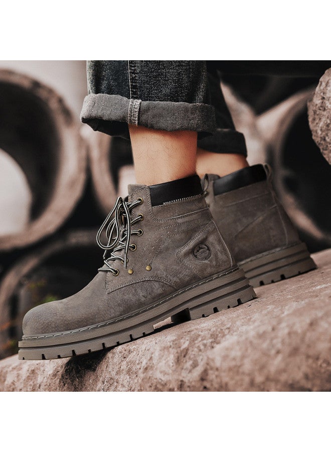 Flying in the snow Snow Flying 25 Fall/winter New Casual Martin Boots British Style Retro Yellow Work Boots Men's Boots Women's Boots - Image 4