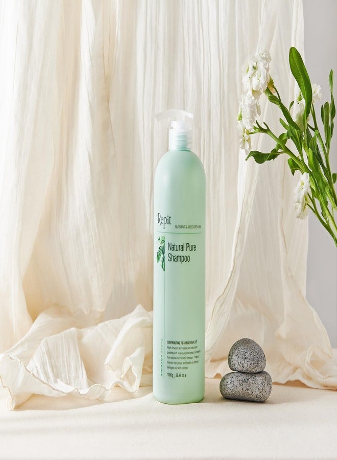 Repit Natural Ion Therapy Pure Shampoo 33.81 fl oz Contains Sacha Inchi, Omega 3.6.9 for All Hair Types, Restore Dry and Damaged Hair - Sulfate, Paraben, Cruelty Free | RepitUSA - Image 2