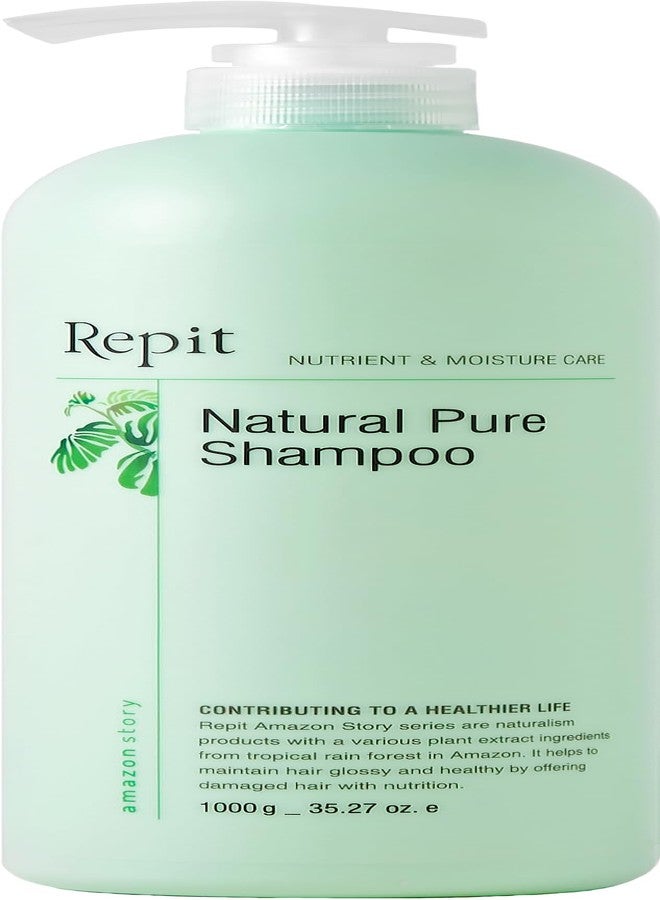 Repit Natural Ion Therapy Pure Shampoo 33.81 fl oz Contains Sacha Inchi, Omega 3.6.9 for All Hair Types, Restore Dry and Damaged Hair - Sulfate, Paraben, Cruelty Free | RepitUSA - Image 1
