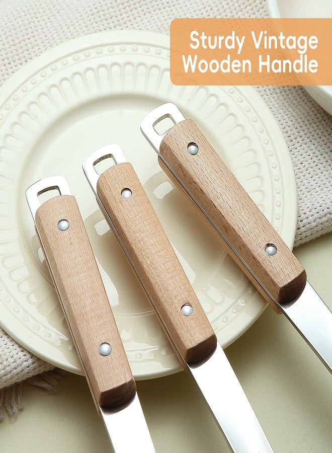 Lazycorner 9pcs Cooking Utensils Set 304 Stainless Steel Kitchen Utensils with Wooden Hanlde Metal Kitchen Utensils Soup Ladle Set Dishwasher Safe Kitchen Essentials Set Kitchen Tool Set, Dishwasher Safe - Image 5