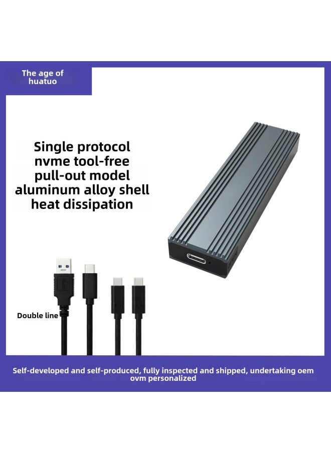 Generic M.2 Solid State Disk Box NVMe/NGFF Dual Protocol Read And Write SSDType- C3.1 Mobile Hard Disk Box 10GB-Color:Gray Single Nvme Protocol Double Line 9210  - Image 1