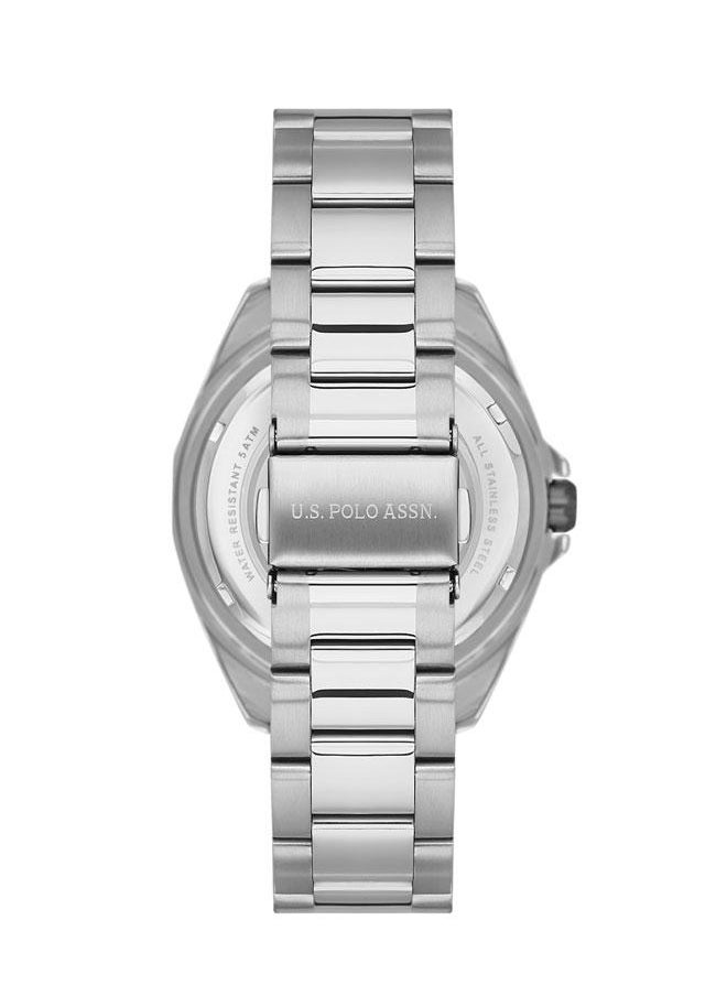 U.S. Polo Assn. - U.S. Polo Assn. Crossing Men’s 43mm Watch with Gun Metal Dial, Chronograph & Two-Tone Gold Silver Band, Bold Statement Design - Image 1