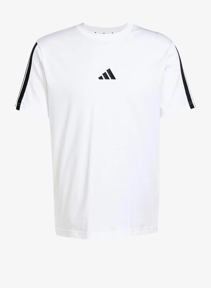 Adidas WHITE/BLACK 3-Stripes Essential T-Shirt for Men | Best Price UAE