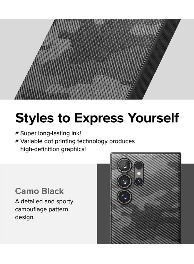 Ringke Onyx Case For Samsung S24 Ultra 5G Case Enhanced Grip Tough Flexible TPU Shockproof Rugged TPU Bumper Drop Protection Phone Cover- Camo Black - Image 3
