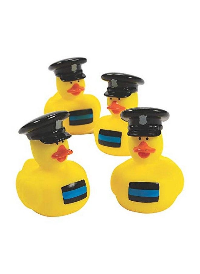 Fun Express Thin Blue Line Police Rubber Ducks 12 Pieces Birthdays Grand Events Party Favors Table Decorations Treasure Chest Supplies  - Image 1