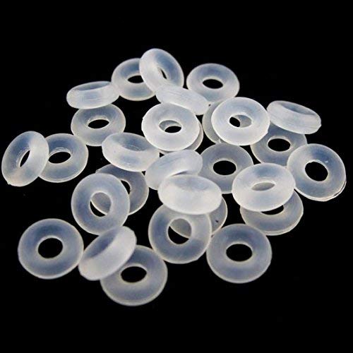 GBSTORE 100 Pcs Stop Beads Inserts Silicone Rubber Donut Spacers Compatible for Use Alone or with Clip Lock Spacer Charm,2mm by 6mm - Image 1