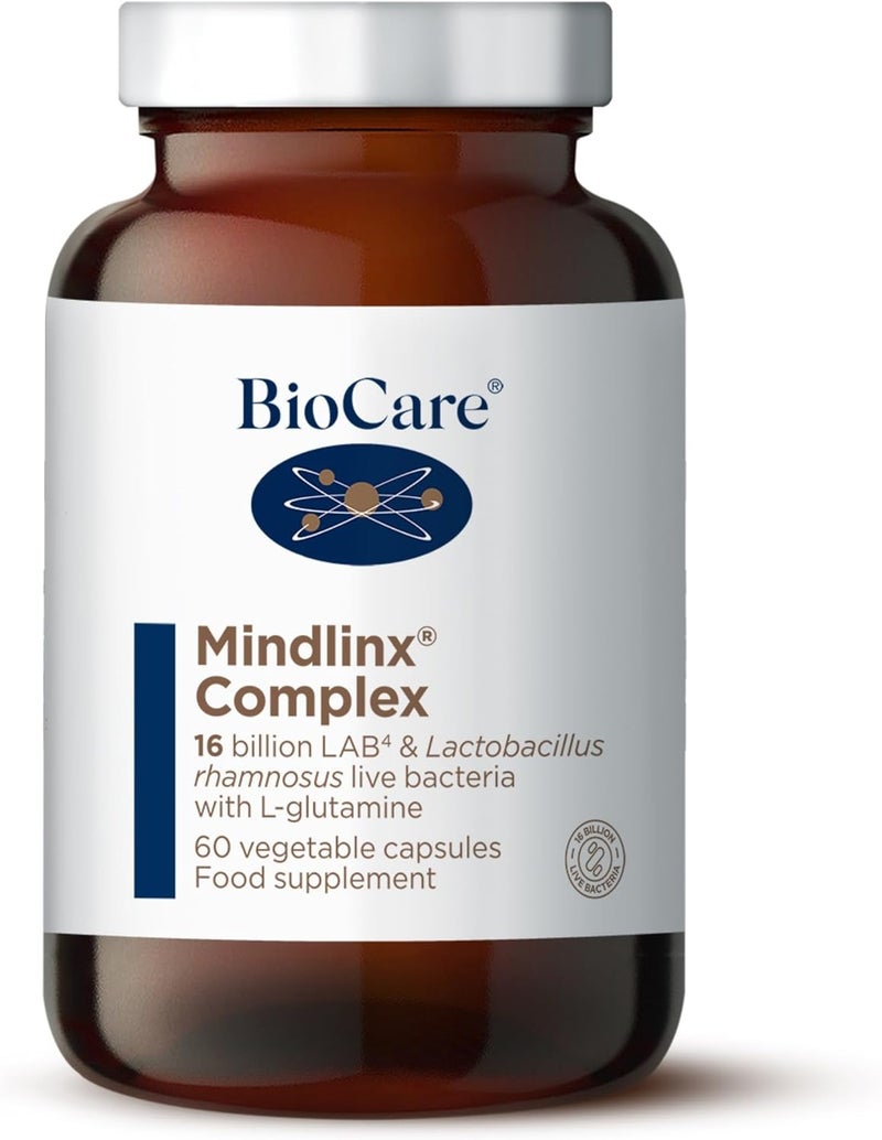 BioCare Mindlinx Complex LAB4 Lactobacillus Rhamnosus Live Bacteria with Lglutamine 60 Capsules - Image 1