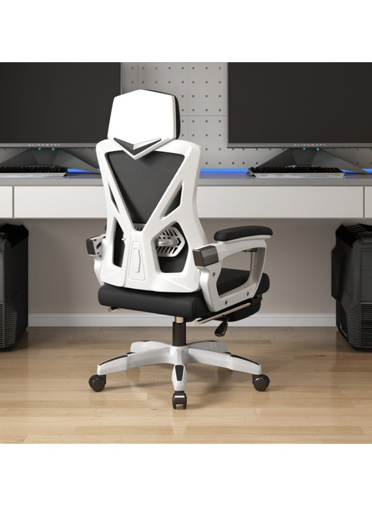 Ergonomic Office Chair Swivel Chair with Lumbar Support, Headrest And 3D Armrest, Height Adjustment and Rocker Function, Back-Friendly Office Chair (Z1-White) - Image 2