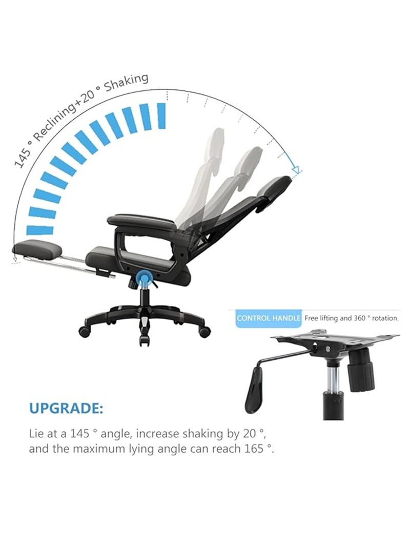 Ergonomic Office Chair Swivel Chair with Lumbar Support, Headrest And 3D Armrest, Height Adjustment and Rocker Function, Back-Friendly Office Chair (Z1-White) - Image 5