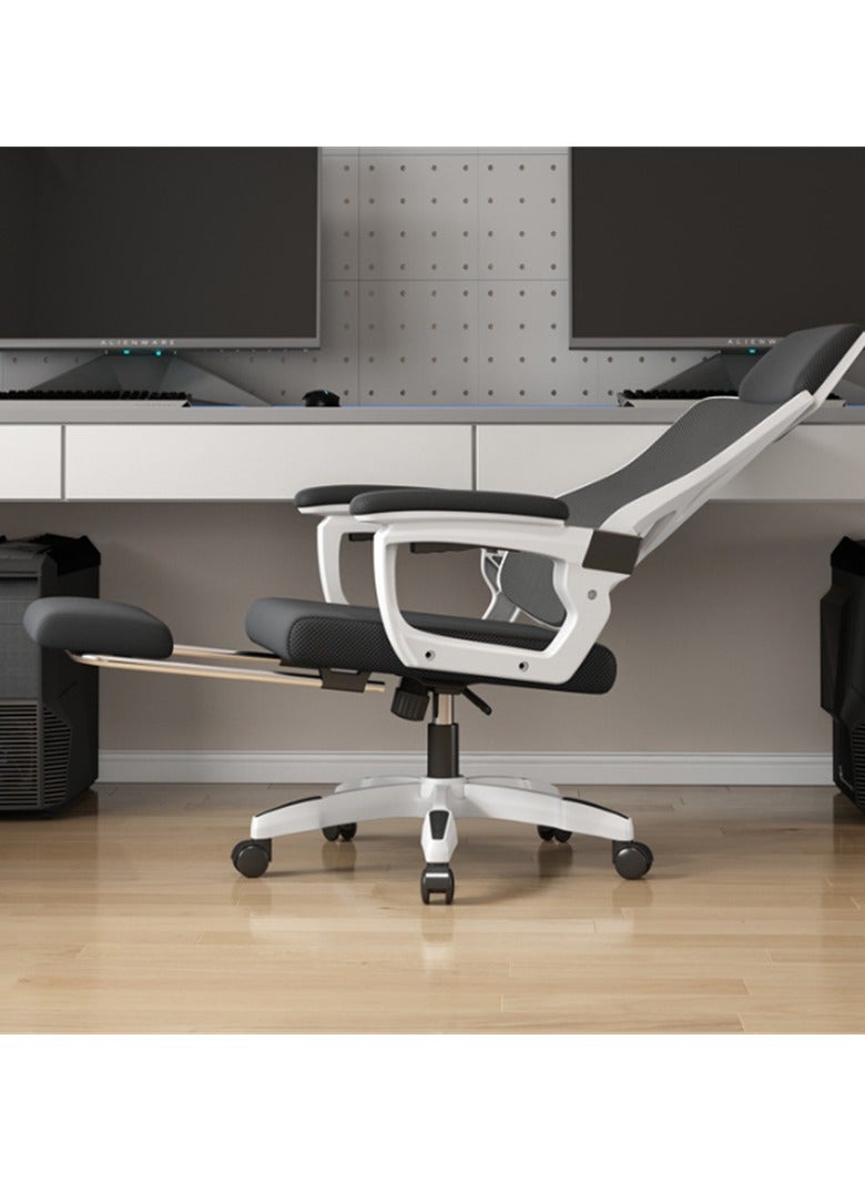 Ergonomic Office Chair Swivel Chair with Lumbar Support, Headrest And 3D Armrest, Height Adjustment and Rocker Function, Back-Friendly Office Chair (Z1-White) - Image 3