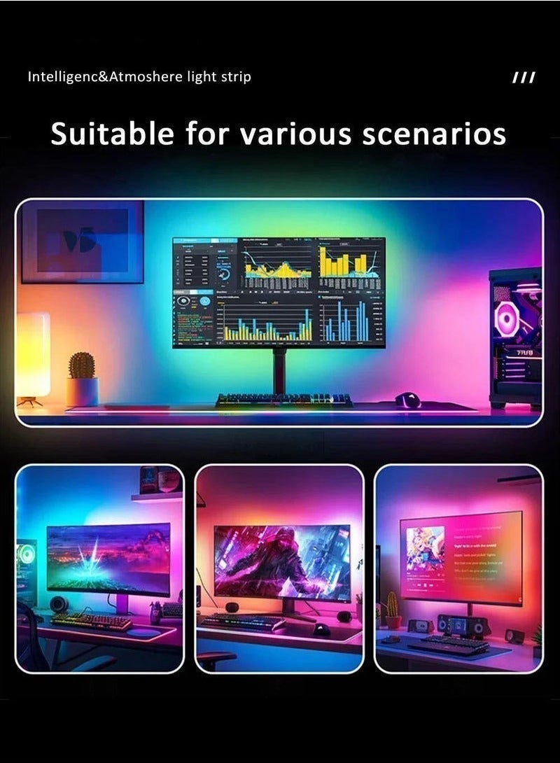 Univer Tang RGB Backlight for 27 Inches Computer Monitor,Gaming LED Strip Light Sync with Screen Color & Music for Games Movies etc,Software Control,USB Powered - Image 4