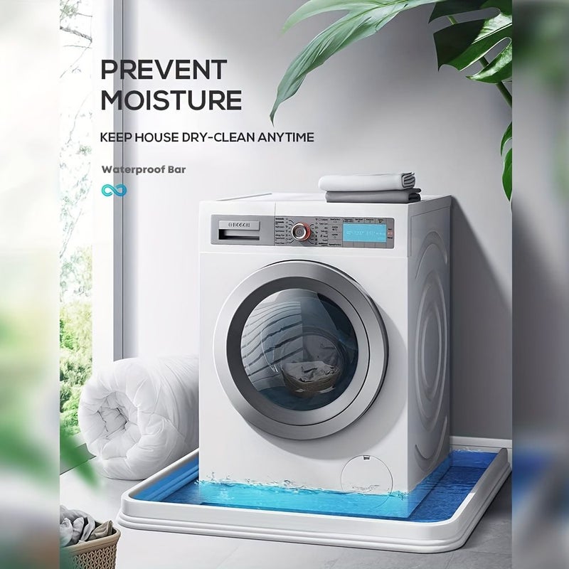 200cm Transparent Silicone 2 Inch High Shower Threshold Waterproof Wall Self Adhesive Foldable Splash Guard For Bathroom Kitchen Wet Dry Separation - Image 2