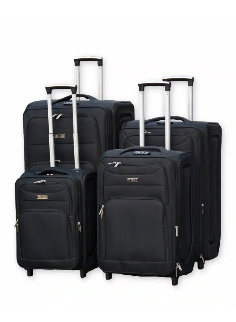 Lucky Power 4-Piece Soft-Side Luggage Sets Lightweight Trolley Bag With 2 Wheels - Image 1