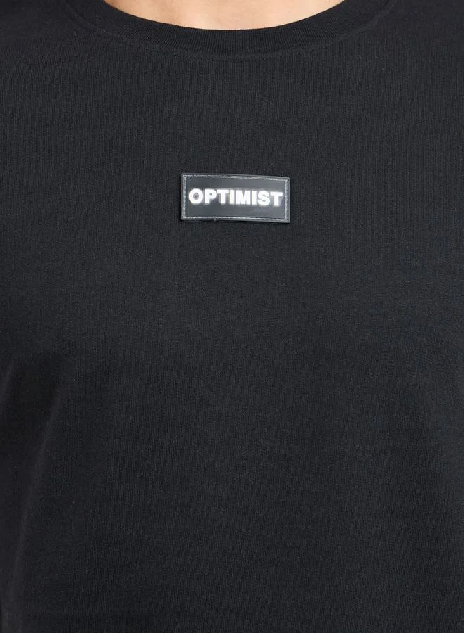 Styli Oversized Silicon Badge Detail Terry T-Shirt