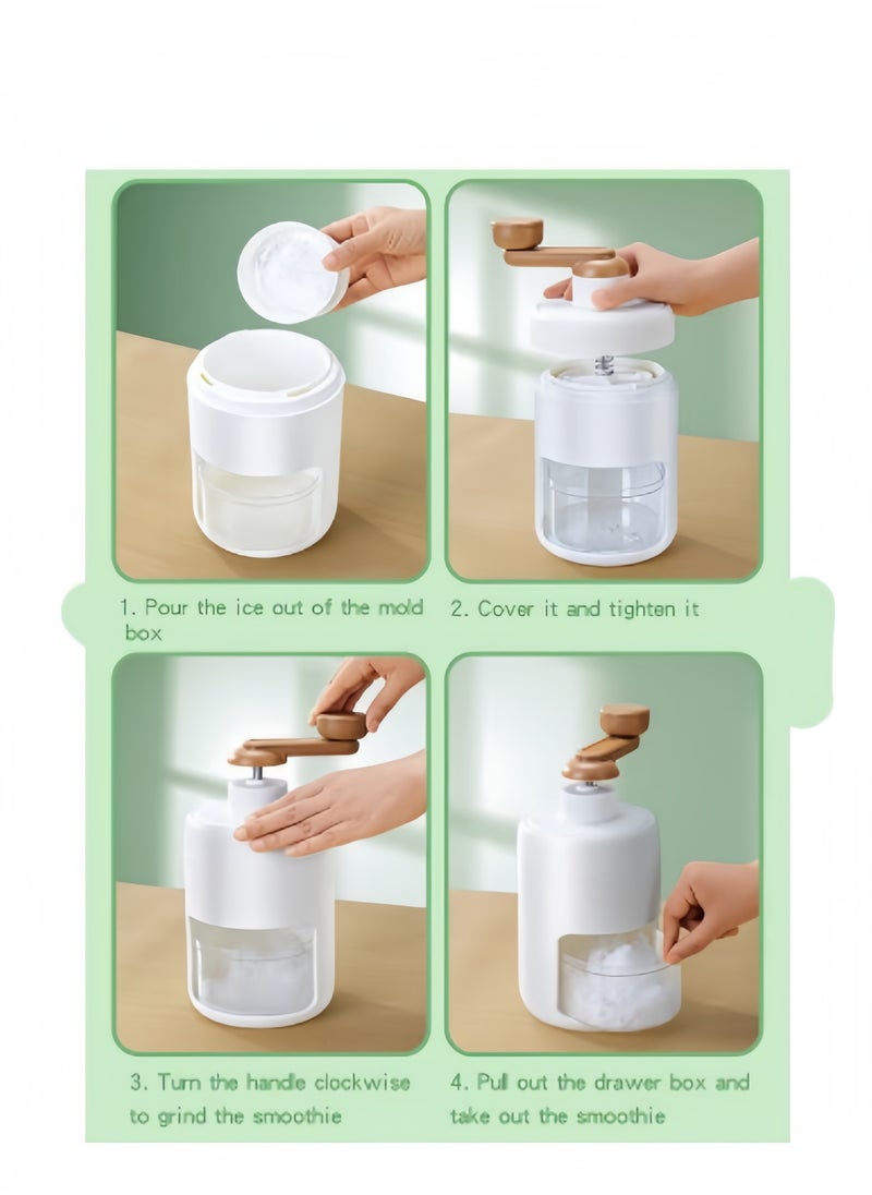 Ice Crusher Machine,Manual Ice Shaver With Ice Box And Storage Box,Portable Ice Crusher And Shaved Ice Machin,BPA Free