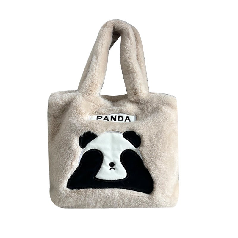 Large Capacity Plush Shoulder Tote Bag - Image 5