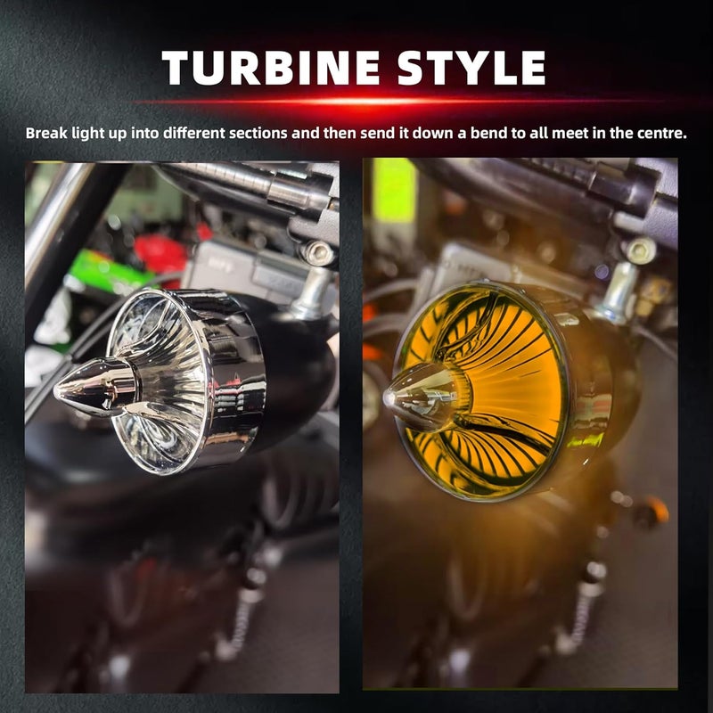 FATECIM 2" 1156 LED Turn Signal Amber Light Bulb with Turbine Smoke Lens for Harley Motorcycles - Image 4