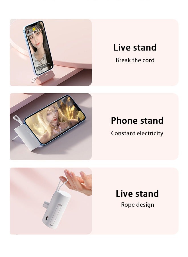 5000mah Mini Power Supply,20w Pd Fast Charging Portable Charger Battery Pack,Compatible with iPhone/Android Series,Built-In Type-C/Apple Interface,Suitable for Travel/Work(Green) - Image 4