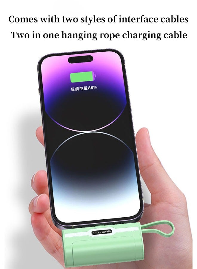 5000mah Mini Power Supply,20w Pd Fast Charging Portable Charger Battery Pack,Compatible with iPhone/Android Series,Built-In Type-C/Apple Interface,Suitable for Travel/Work(Green) - Image 5