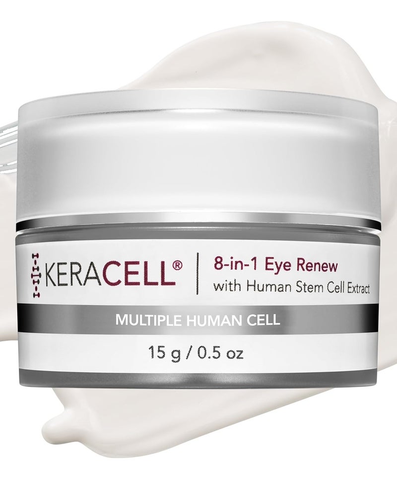 keracell Eye Cream Anti Aging Solution 8in1 Renew Cream with MHCsc Technology Under Eye Cream for Dark Circles Reduces Puffiness Fine Lines Wrinkles With Peptides Cucumber 05 oz - Image 1