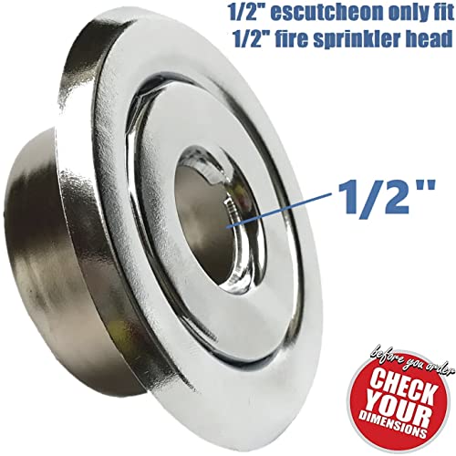 Happy Tree (12 Pack) 1/2" IPS Fire Sprinkler Head Escutcheon Plate 3/4" Adjustment Range Recessed Two Piece Rosette Cover Trim Ring Chrome - Image 3
