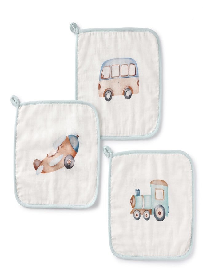 Cugo Baby Wash Cloth for New Born Washable, Reusable, Absorbent, Extra Soft Face Towels/Washcloth for Babies, Pack of 3 Pcs, (Little Voyagers) - Image 4