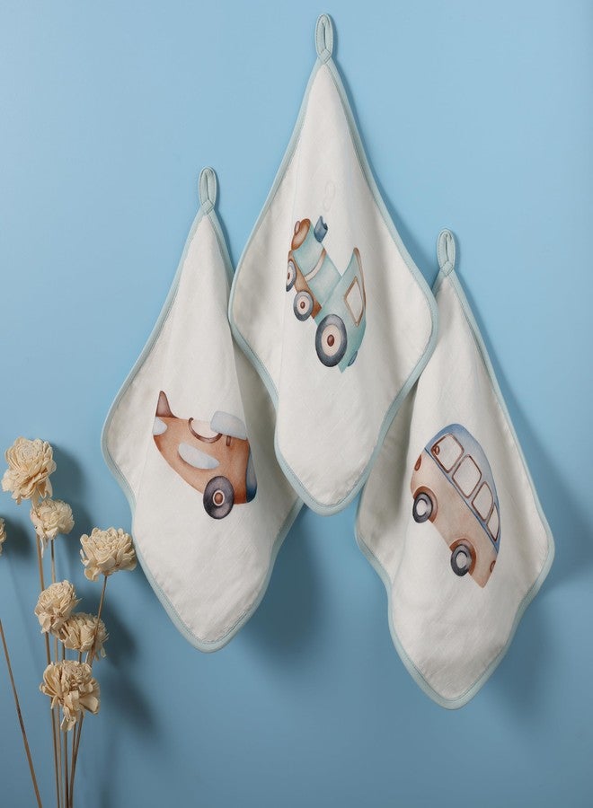 Cugo Baby Wash Cloth for New Born Washable, Reusable, Absorbent, Extra Soft Face Towels/Washcloth for Babies, Pack of 3 Pcs, (Little Voyagers) - Image 3