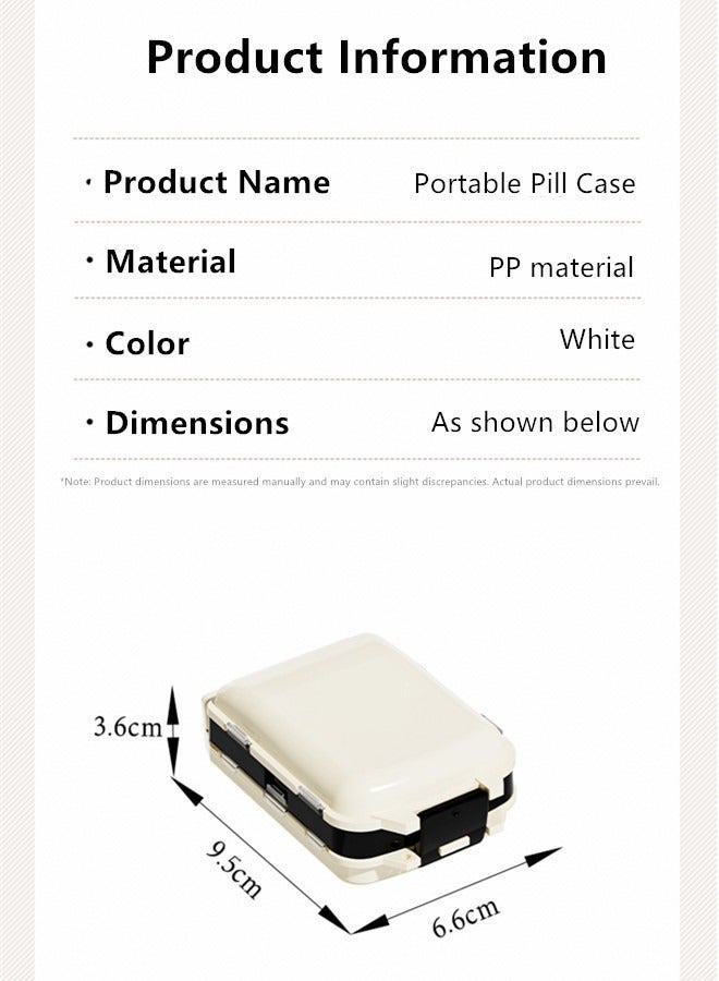 8 Compartment Daily Pill Case for Pocket Purse, Medicine Case, Waterproof Portable Pill Supplement Case, Travel Pill Container to Hold Vitamin，Multi-layer Large-Capacity Portable Pill Organizer - Image 2