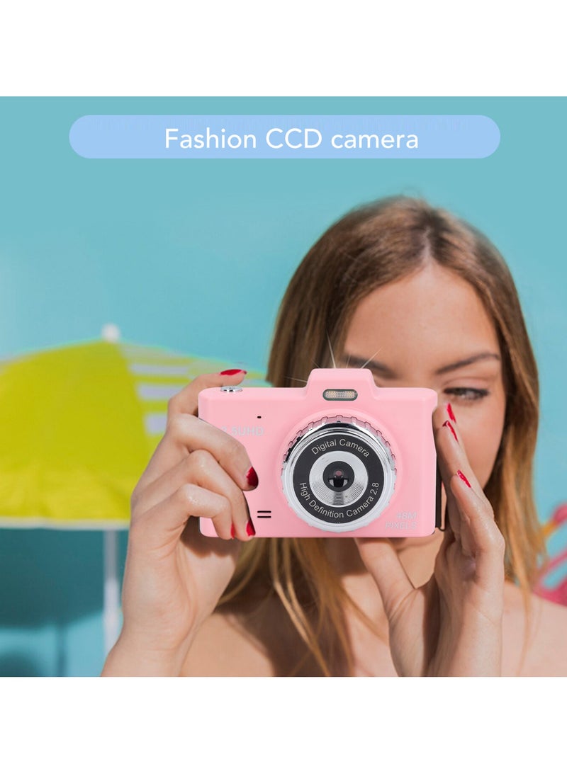 Velaurs Teens Camera 1080P High Definition CCD Dual Lenses Compact Small Vintage Camera with 2.8 Inch Tft Screen Pink  - Image 5