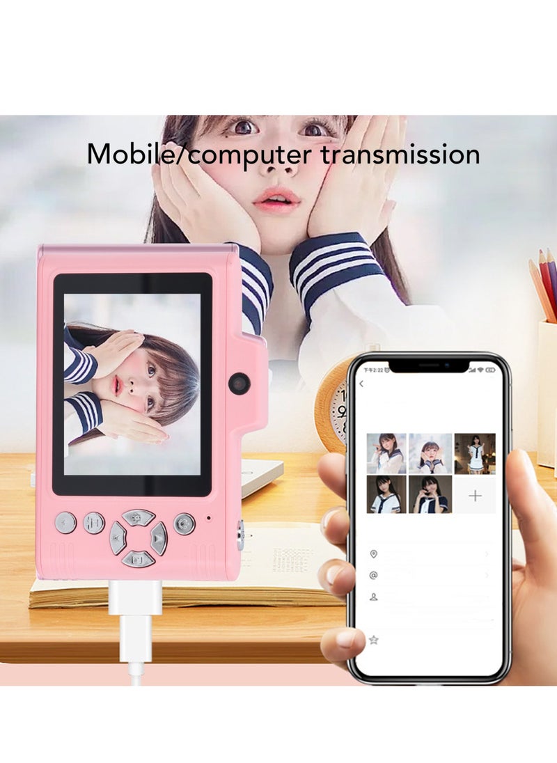 Velaurs - Teens Camera 1080P High Definition CCD Dual Lenses Compact Small Vintage Camera with 2.8 Inch Tft Screen Pink - Image 1