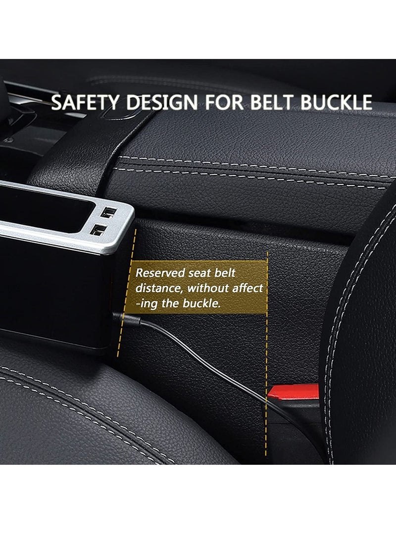 SYOSI Car Seat Gap Organizer Seat Gap Filler Front Automotive Consoles Seat Crevice Storage Box with Two USB Ports Multifunctional Seat Pockets for Cell Phone Sunglass Cards Keys Driver Side - Image 5