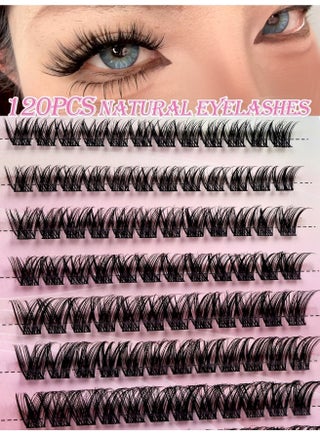 120 Clusters Segmented False Eyelashes Kit, Thick and Long False Eyelashes, DIY Eyelash Extensions, Suitable For Everyday Makeup and Special Occasions. - view 2
