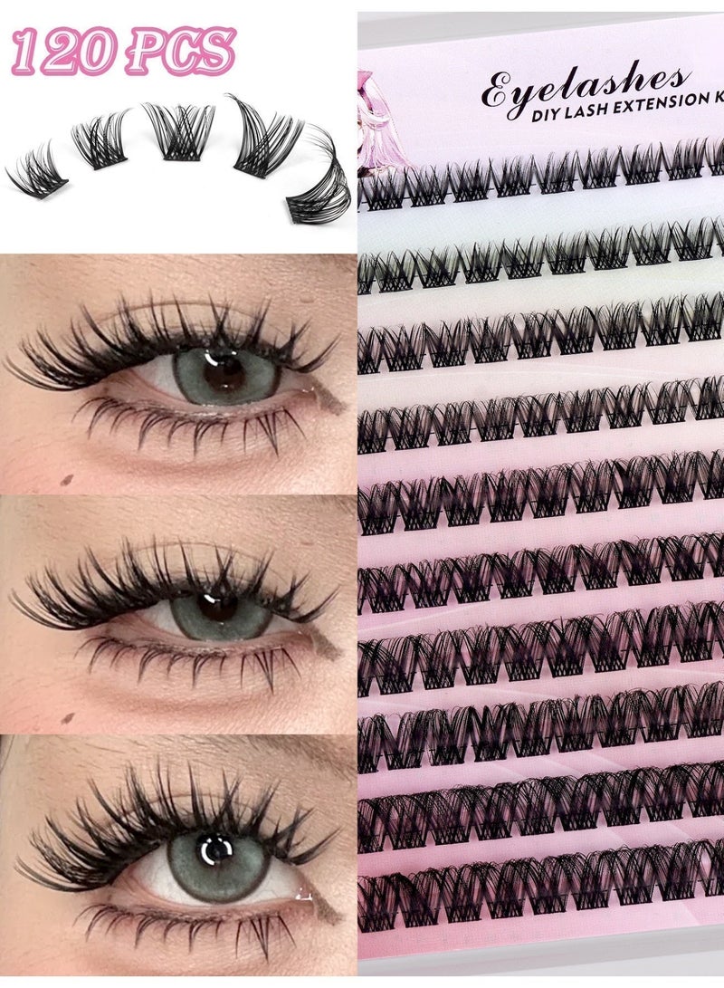 120 Clusters Segmented False Eyelashes Kit, Thick and Long False Eyelashes, DIY Eyelash Extensions, Suitable For Everyday Makeup and Special Occasions. - Image 3