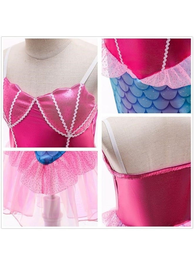 GGEROU Mermaid Princess Dress Up,Girls Mermaid Dress,Girls Party Cosplay,Princess Birthday Dress,Kids Costume Cosplay,Mermaid Skirt+Accessories  - Image 4