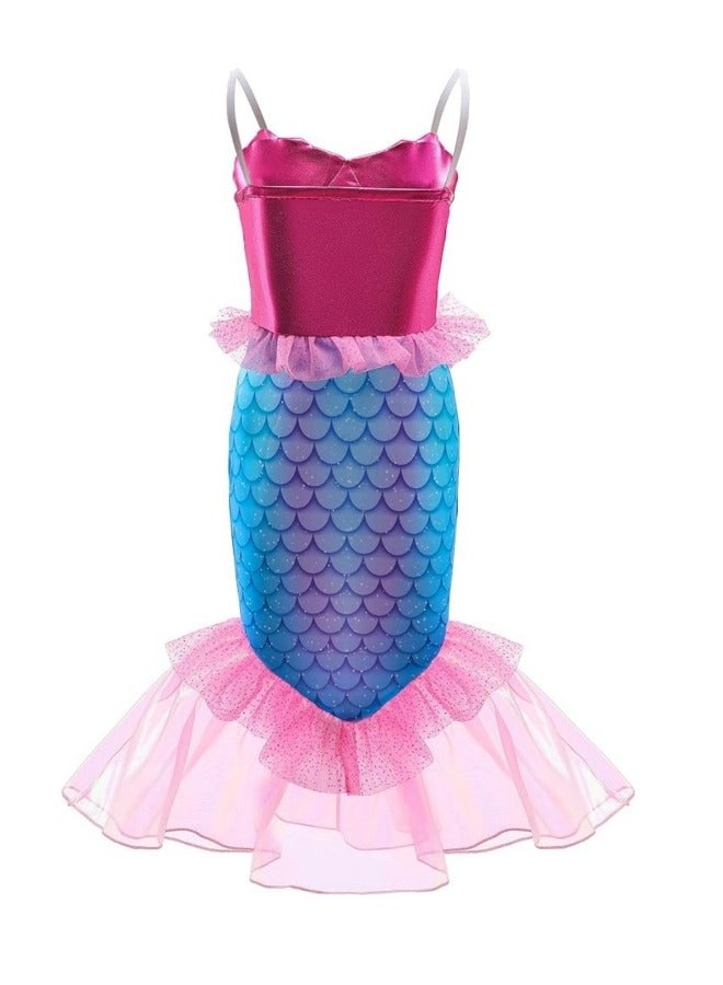 GGEROU Mermaid Princess Dress Up,Girls Mermaid Dress,Girls Party Cosplay,Princess Birthday Dress,Kids Costume Cosplay,Mermaid Skirt+Accessories  - Image 3