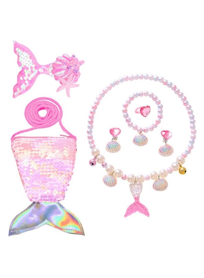 GGEROU Mermaid Princess Dress Up,Girls Mermaid Dress,Girls Party Cosplay,Princess Birthday Dress,Kids Costume Cosplay,Mermaid Skirt+Accessories  - Image 2
