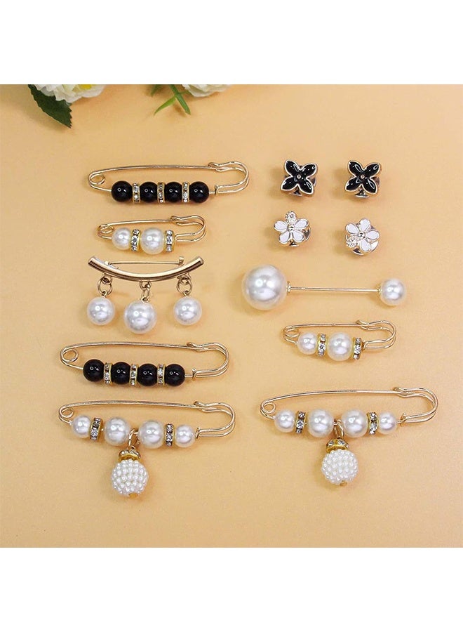 ليمون ١٢ قطعة من دبابيس الأمان المزخرفة، دبابيس بروش من اللؤلؤ الصناعي وأحجار الراين للنساء، مشابك خصر للسراويل، والسترات الصوفية، والأوشحة، وإكسسوارات الموضة التي يمكنكِ صنعها بنفسكِ. - Image 5