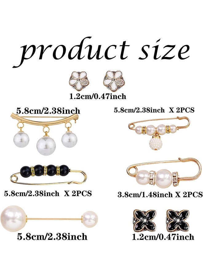 ليمون ١٢ قطعة من دبابيس الأمان المزخرفة، دبابيس بروش من اللؤلؤ الصناعي وأحجار الراين للنساء، مشابك خصر للسراويل، والسترات الصوفية، والأوشحة، وإكسسوارات الموضة التي يمكنكِ صنعها بنفسكِ. - Image 2