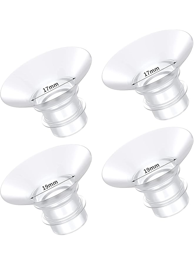 SYOSI Flange 17Mm 19Mm Inserts For Momcozy S9/S12/S9Pro/S12Pro/Lansinoh/Bellababy Pump Parts Replace Wearable Breast Pump Shield/Flange Insert To Reduce 24Mm Down To 17Mm/19Mm 4Pcs - Image 1