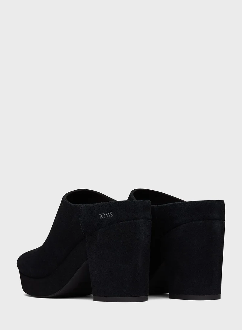 TOMS Suede Florence Mid Heel Slip On