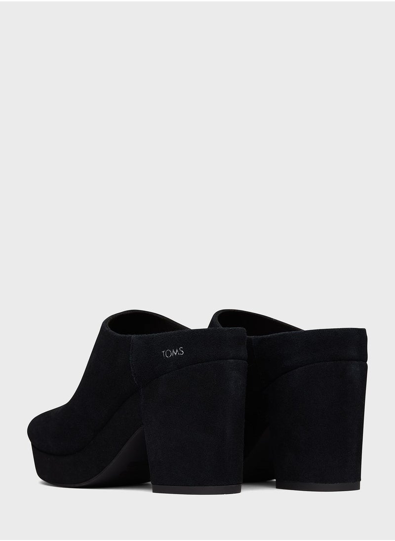 TOMS - Suede Florence Mid Heel Slip On - Image 1